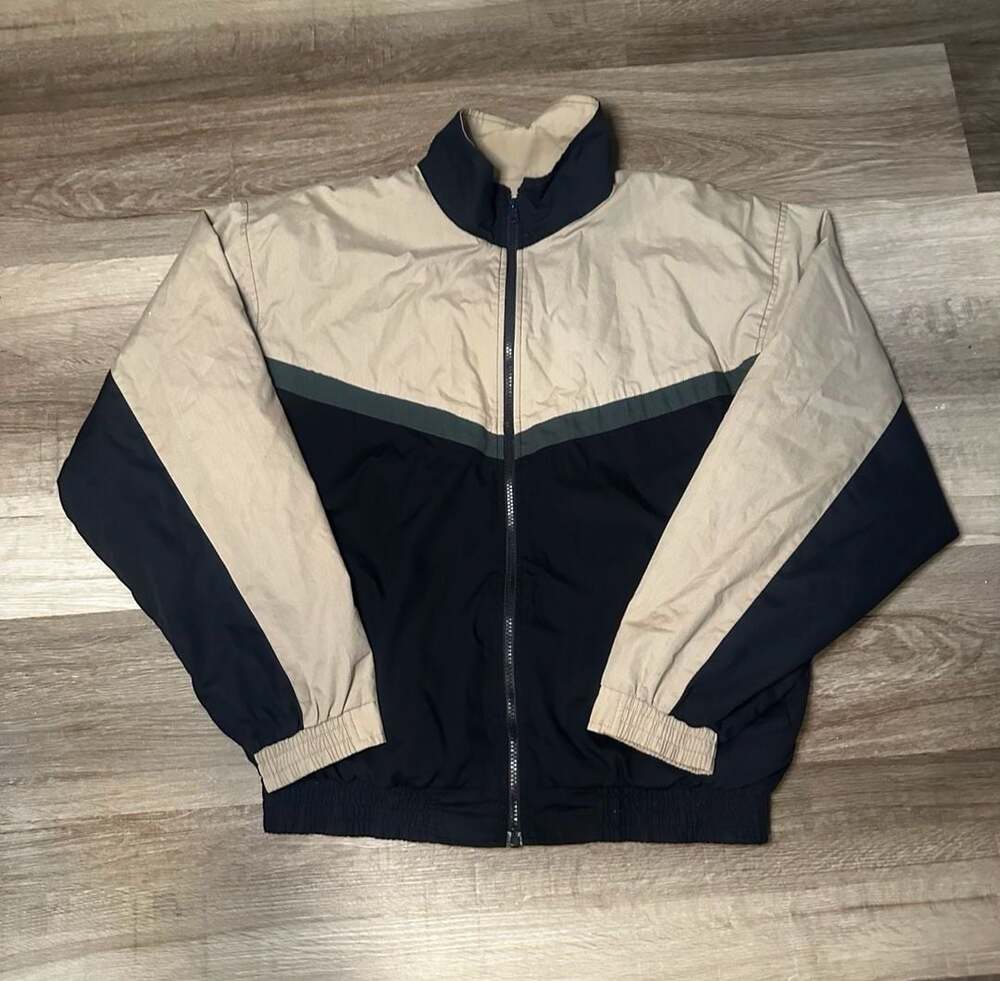 R&Y Sport Vintage Colorblock Full Zip Windbreaker Jacket